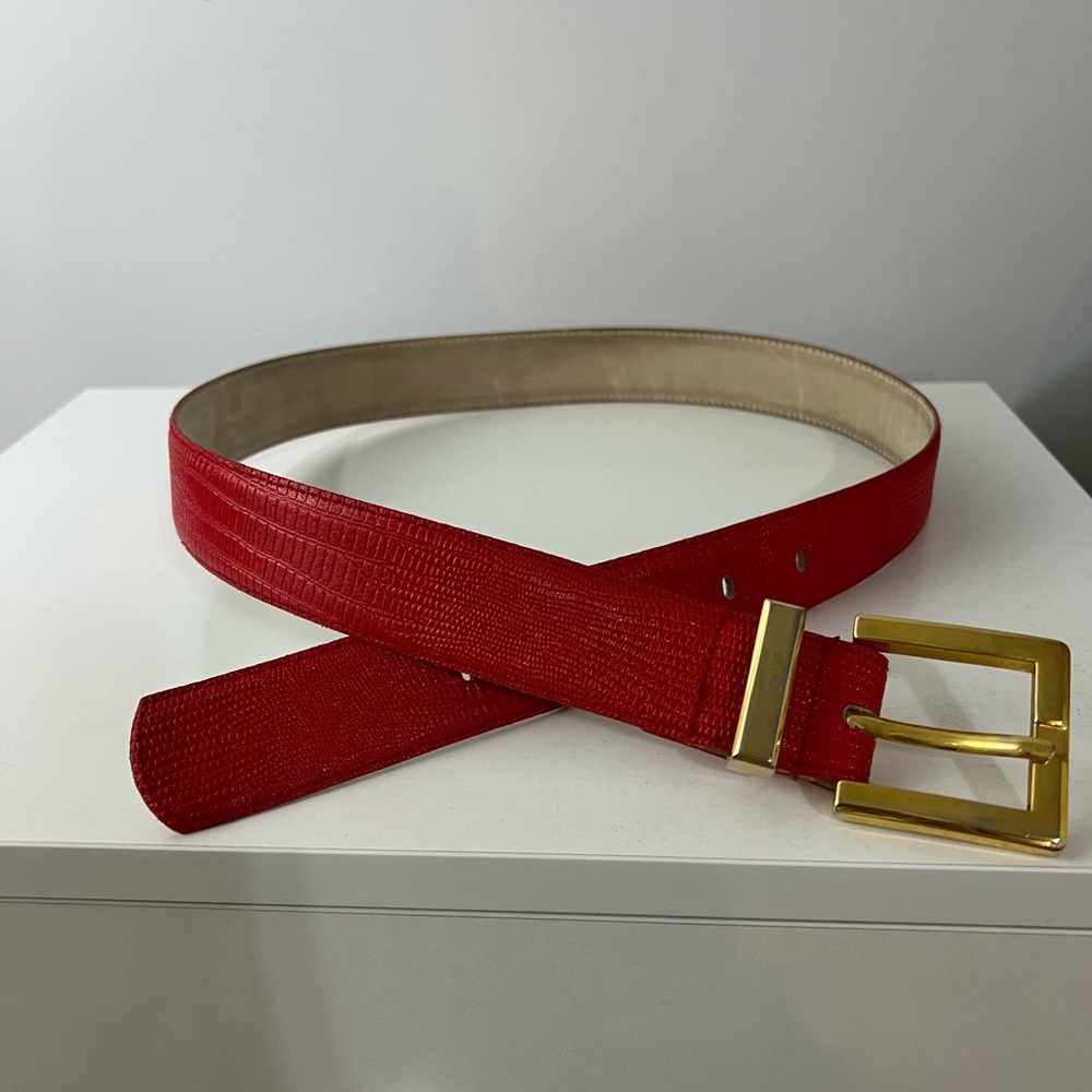 Red Pink Bermans Genuine Leather Belt size medium